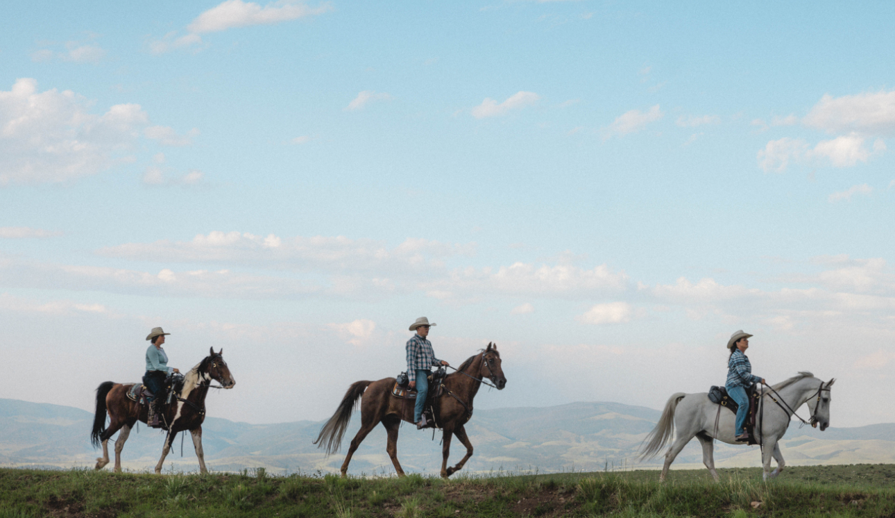 three riders on horseback